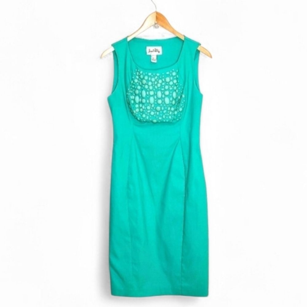 Joseph Ribkoff sleeveless dress. Aqua green, size 4.